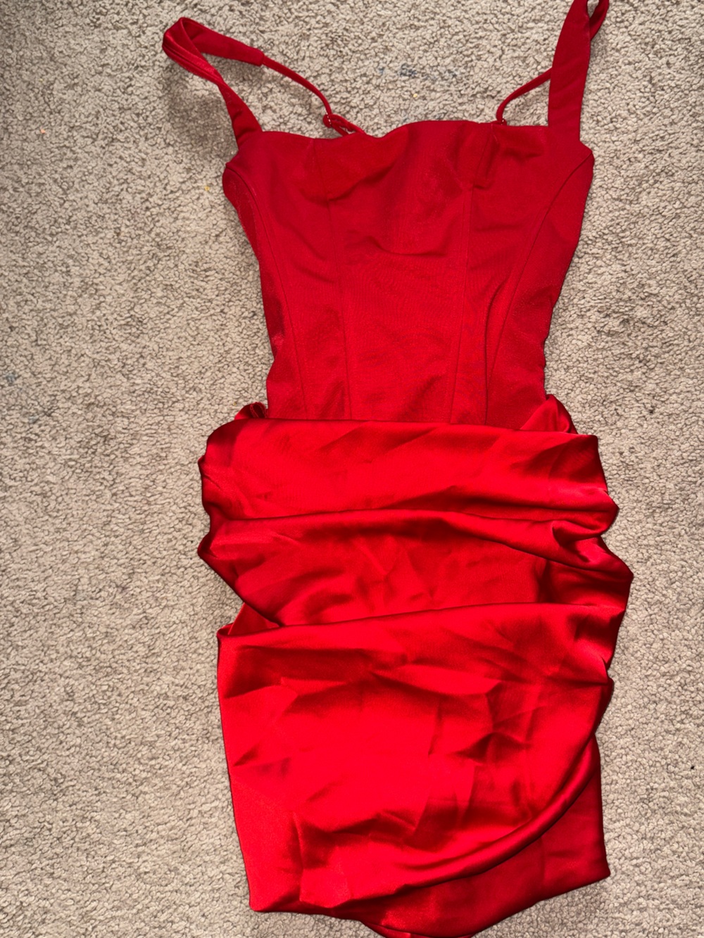 Red Satin Evening Dress